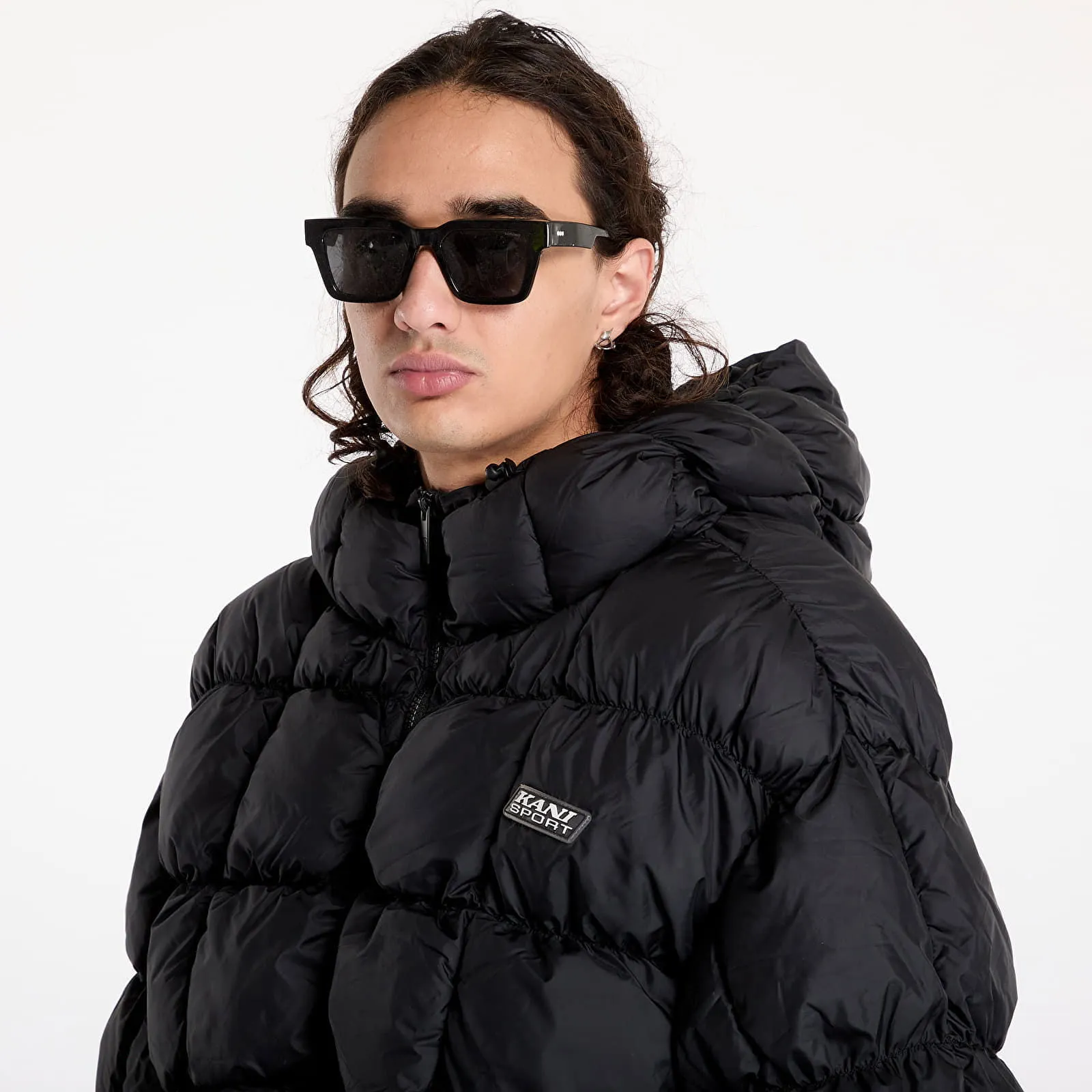 Karl Kani Jacket Sport Patch Square Quilted Puffer Jacket Black XL