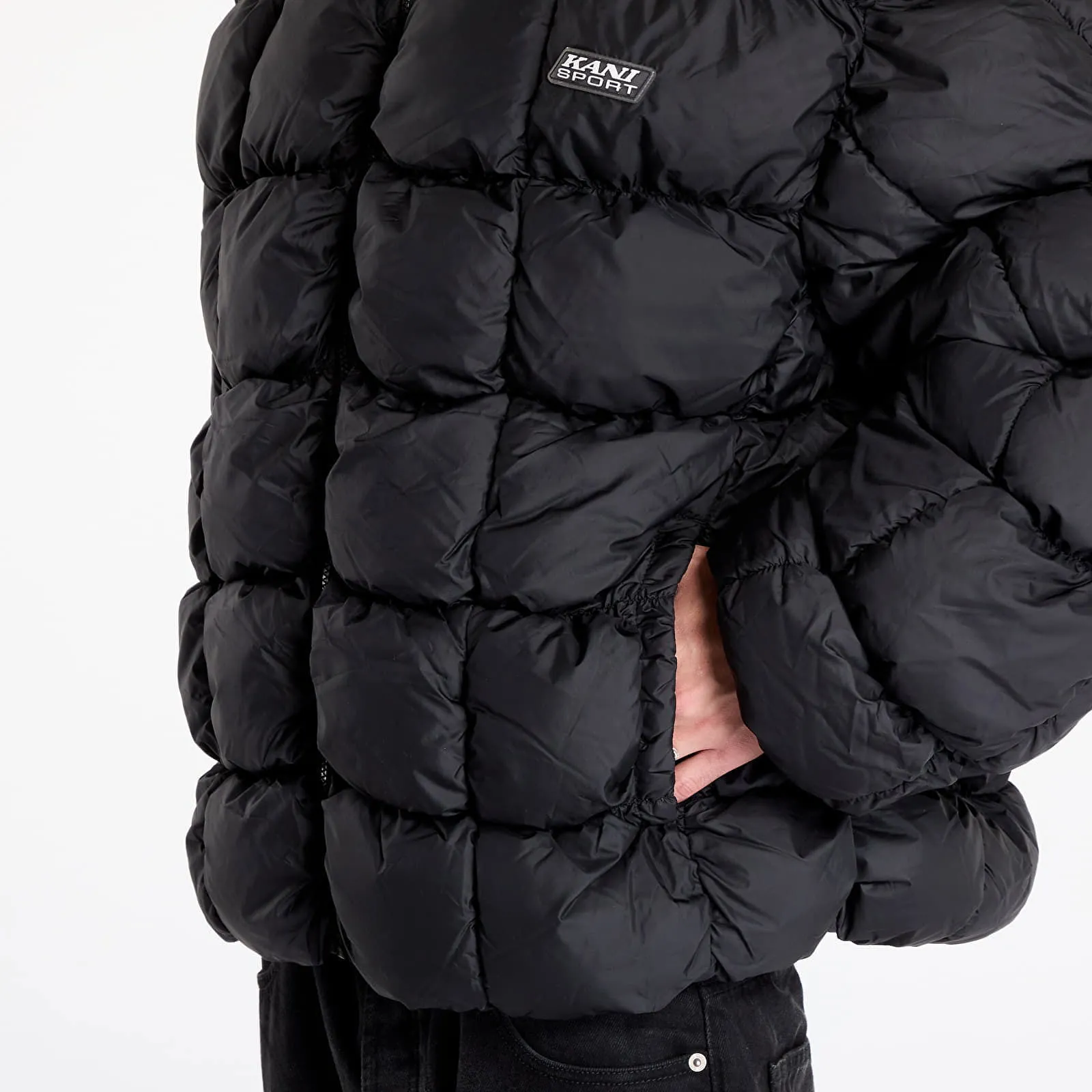 Karl Kani Jacket Sport Patch Square Quilted Puffer Jacket Black XL