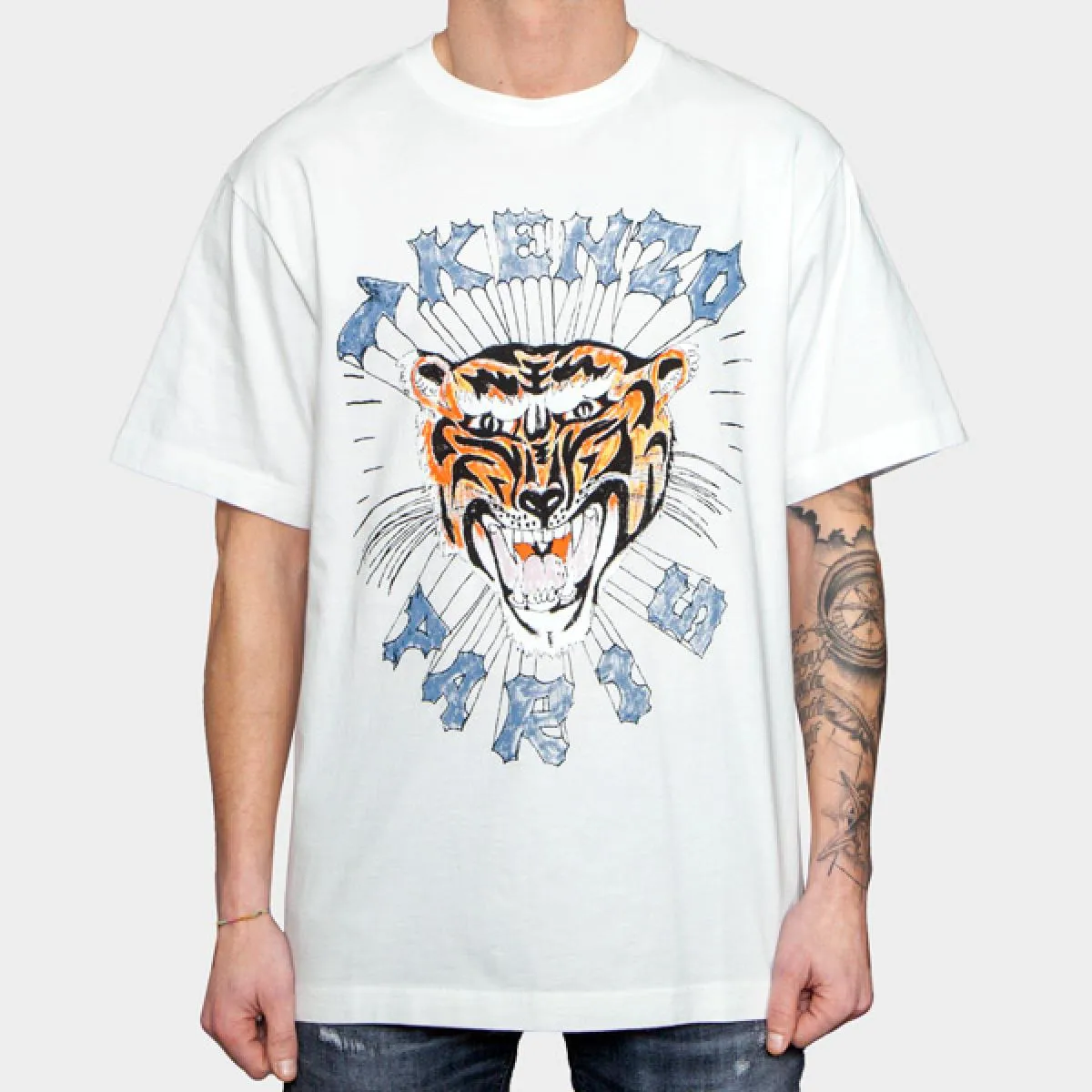 KENZO  CAMISETA LUCKY TIGER BLANCA