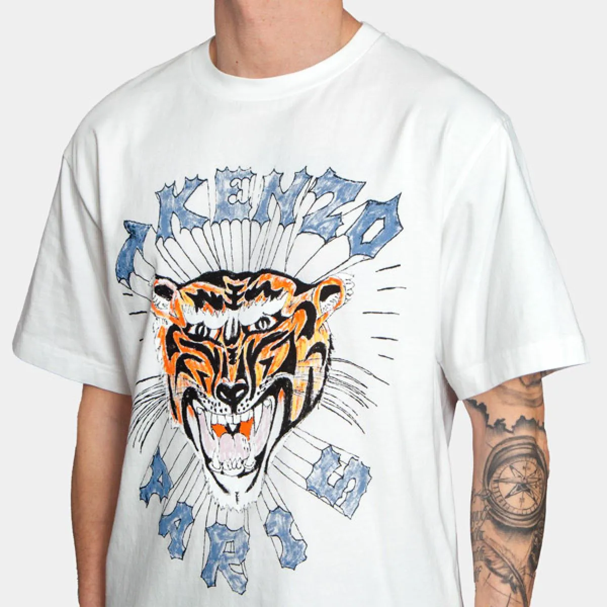 KENZO  CAMISETA LUCKY TIGER BLANCA