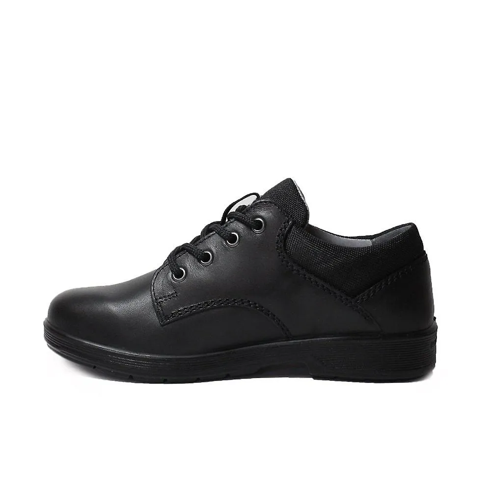 Kids Ricosta Harry | Black Leather | Wide Width | Boys Lace Up School Shoes