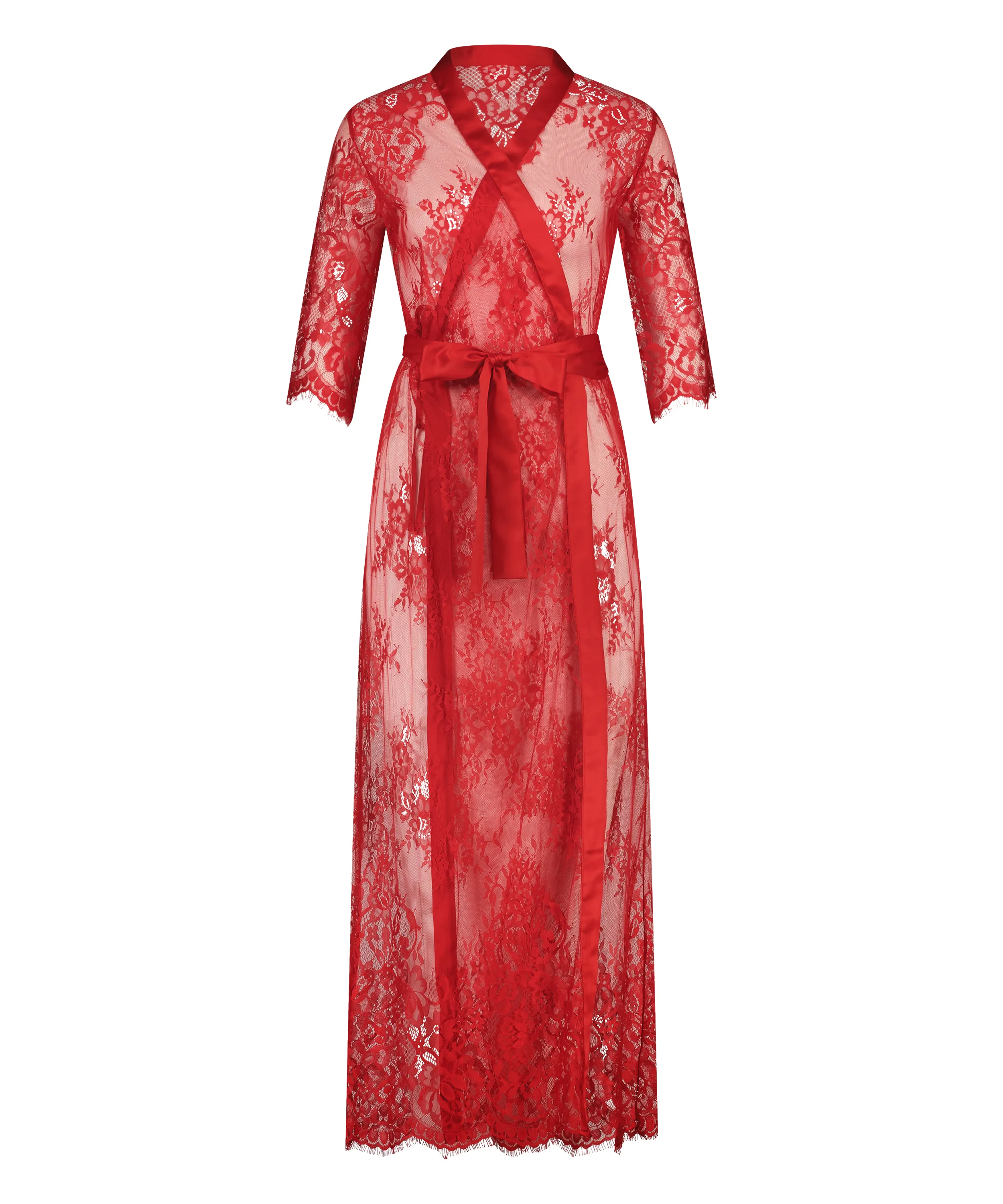 KIMONO ALLOVER LACE  ROJO