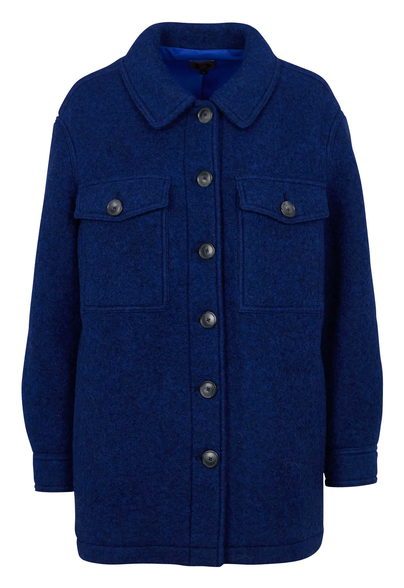 KOEN - Chaqueta de mezcla de lana con cuello clásico en azul