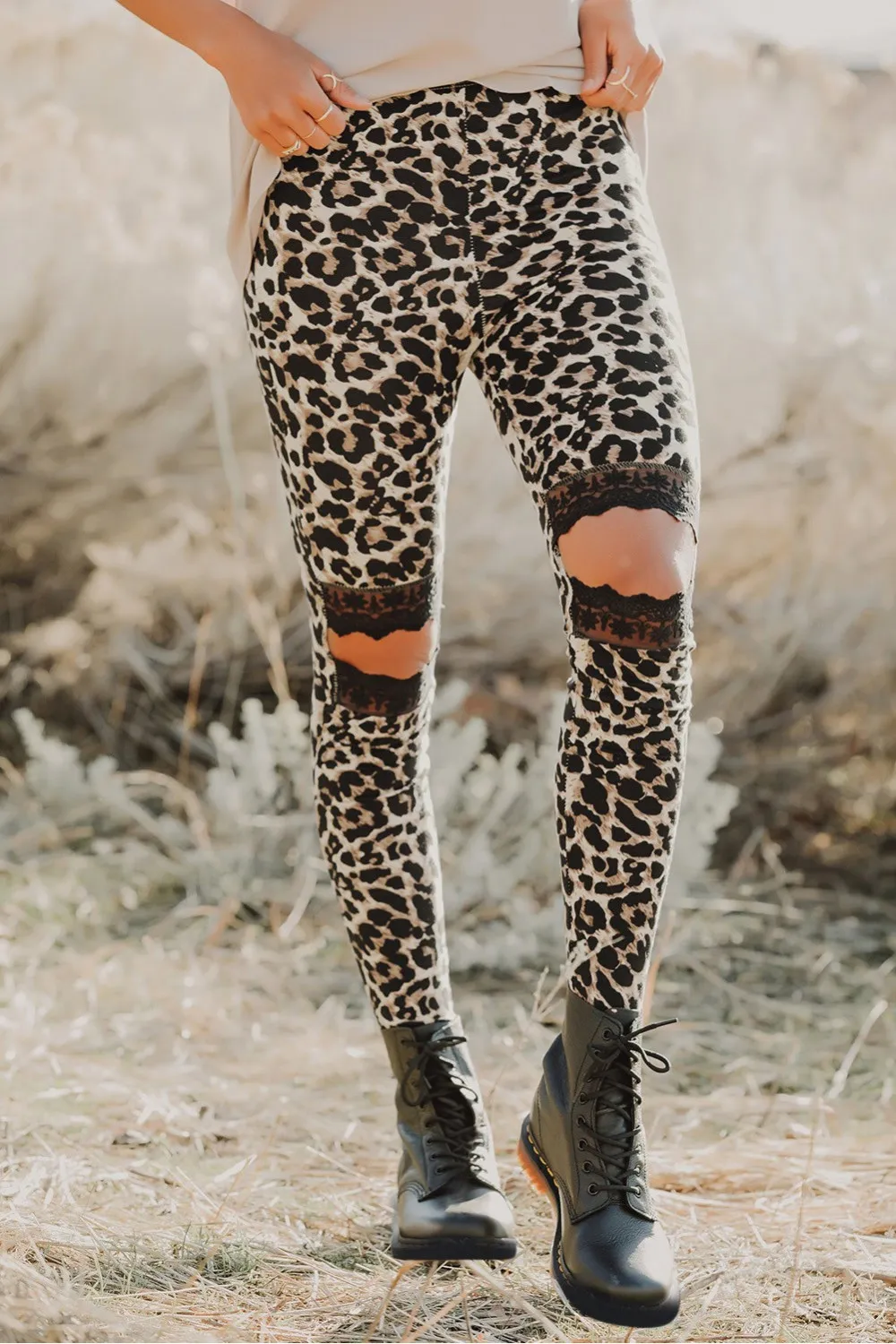 Leggings con estampado de leopardo