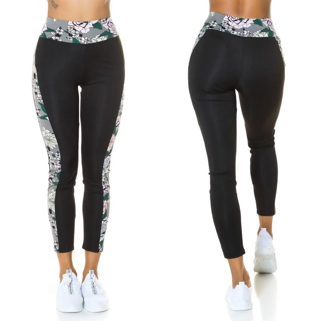 Leggings con estampado moldeador gris