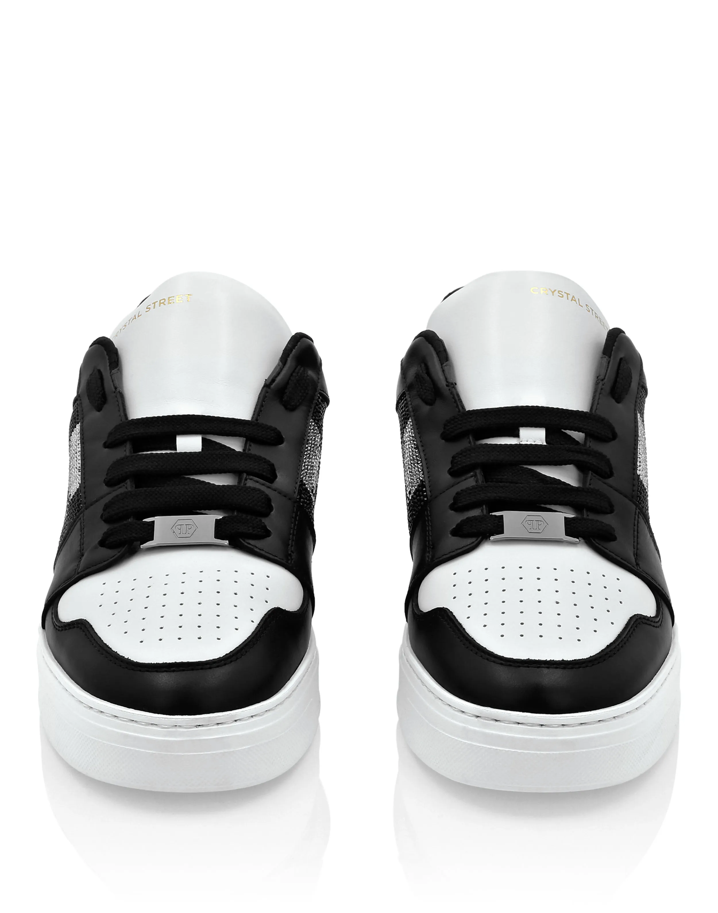 LOTOP CRYSTAL LEATHER SNEAKERS SKULL&BONES