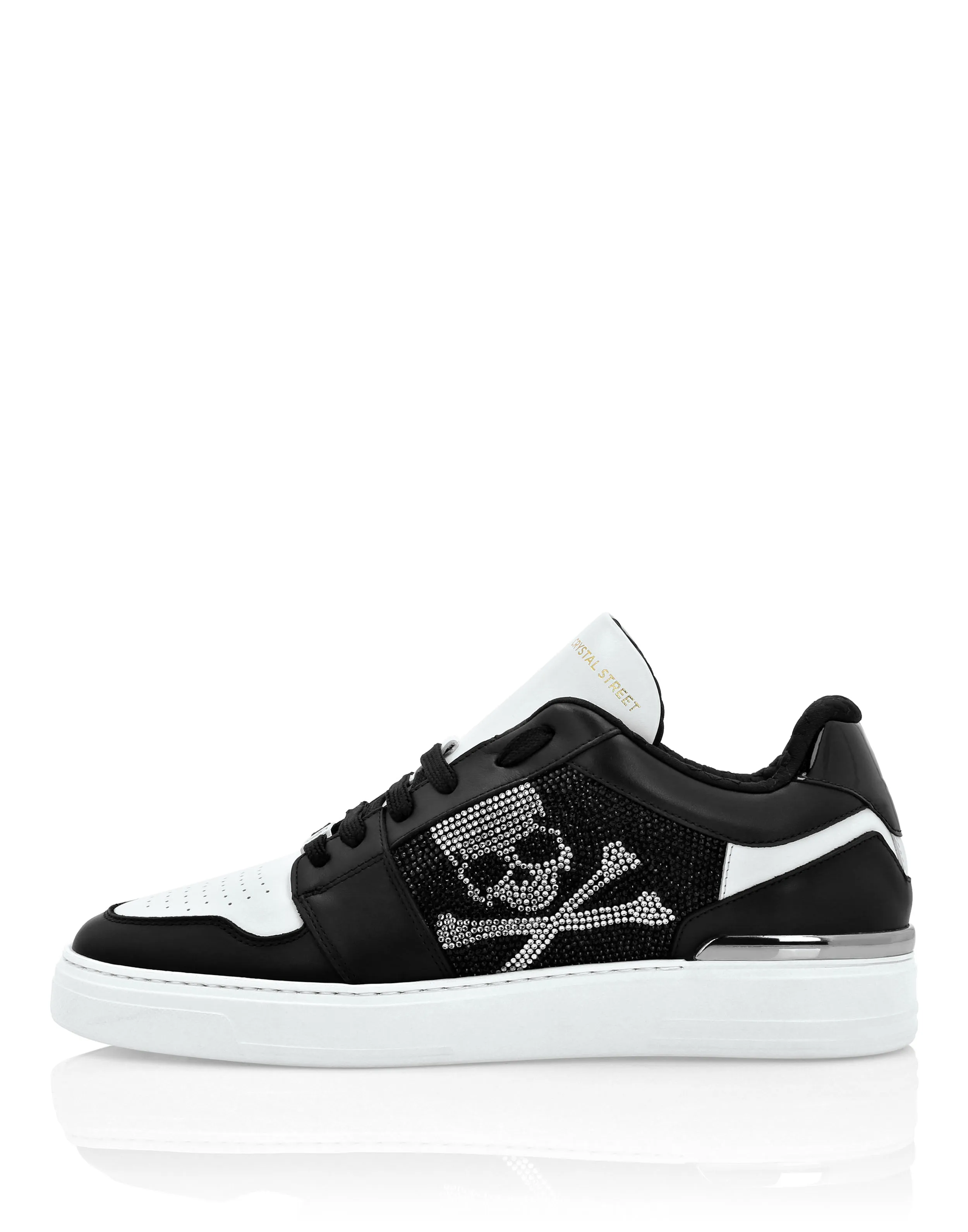 LOTOP CRYSTAL LEATHER SNEAKERS SKULL&BONES