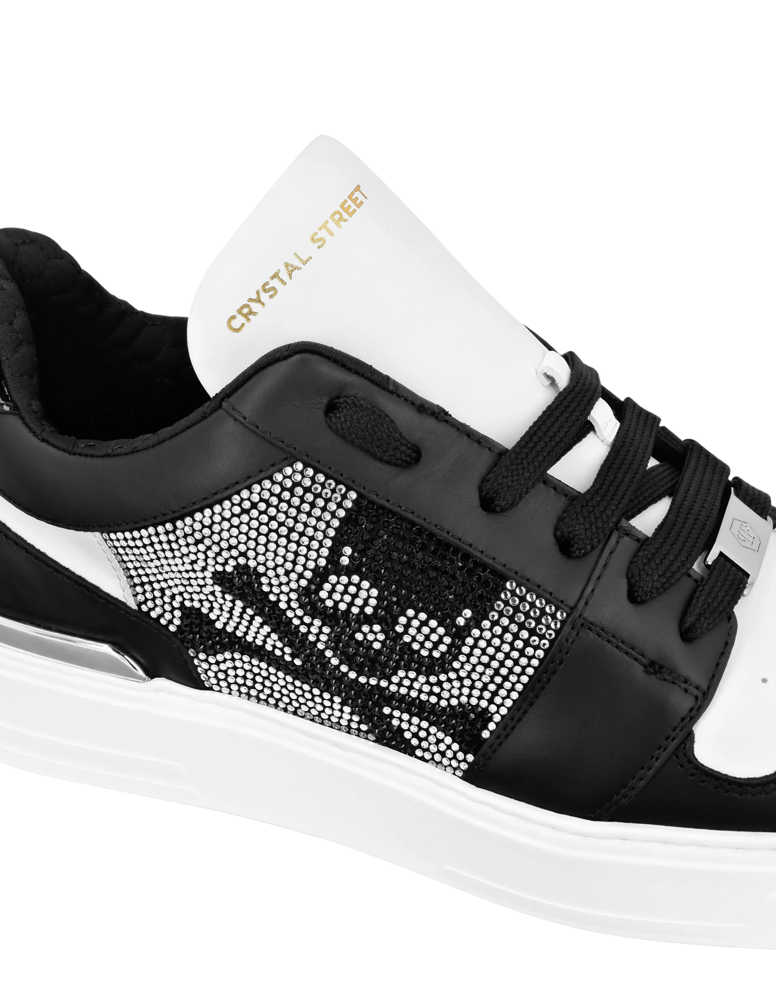 LOTOP CRYSTAL LEATHER SNEAKERS SKULL&BONES