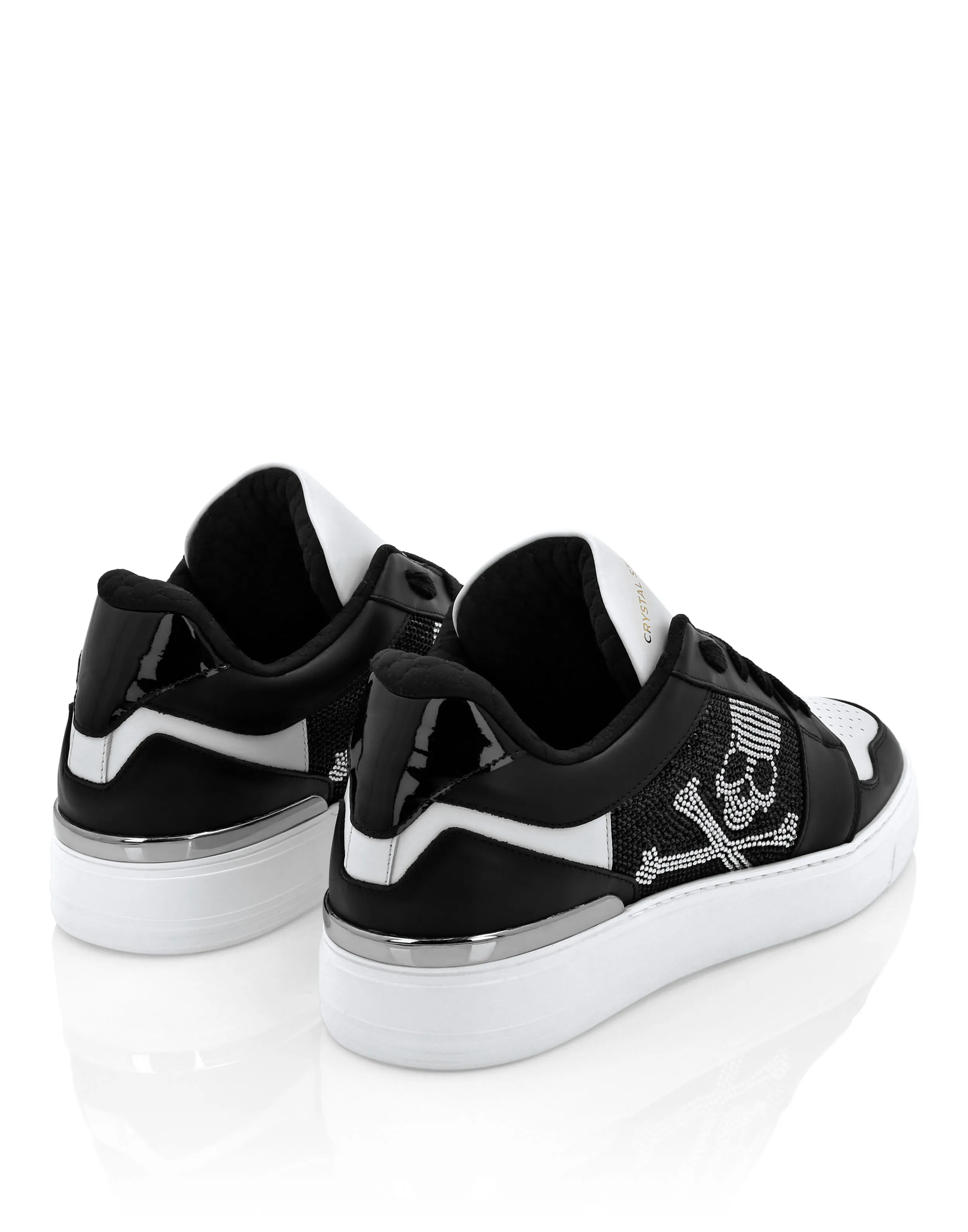 LOTOP CRYSTAL LEATHER SNEAKERS SKULL&BONES