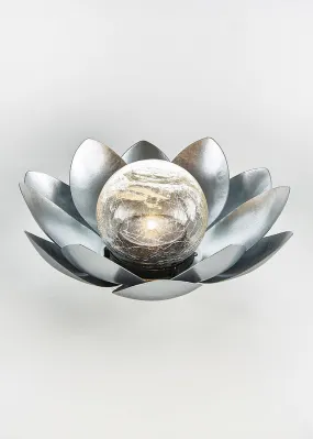 Lámpara solar decorativa con diseño de Nymphaea Plateado