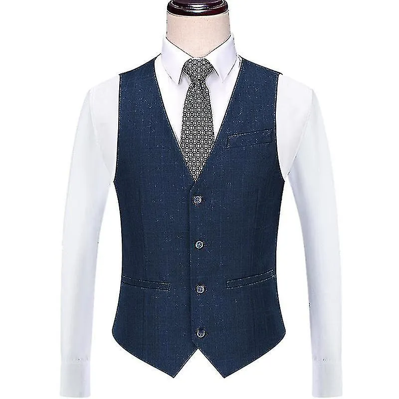 Men's Business Suit Vest Slim Fit Twill Dress Waistcoat