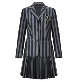 Miércoles Addams Cosplay Conjunto de disfraces Nevermore Academy Uniforme escolar Halloween Carnaval Fiesta Disfraz para adultos