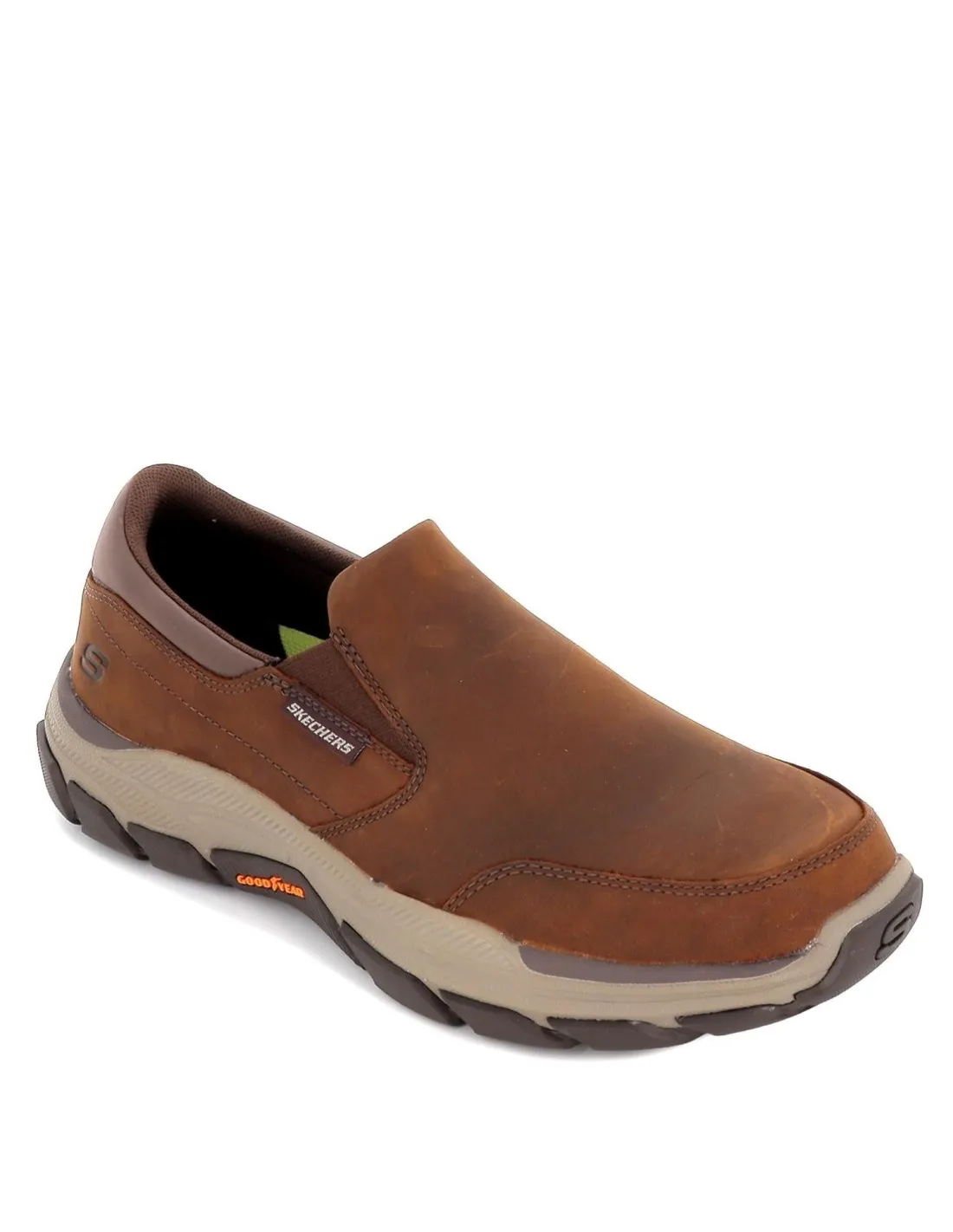 Mocasín casual de piel para hombre Skechers