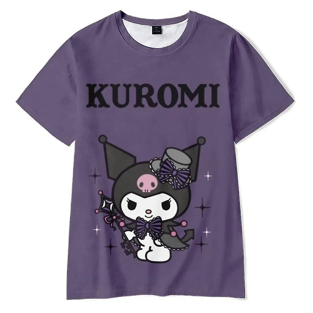 Mujeres Adolescentes Kuromi Anime Impresión Camiseta Manga Corta Cuello Redondo Regalos