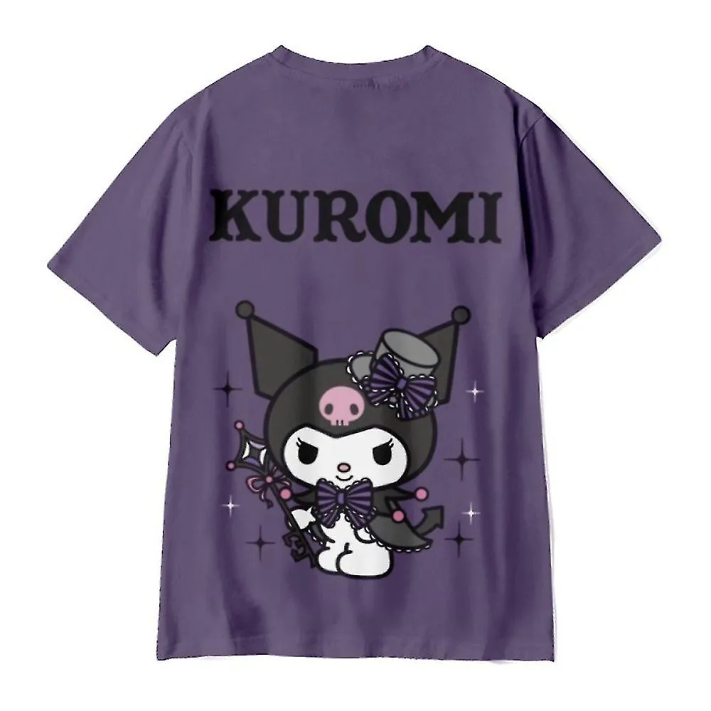 Mujeres Adolescentes Kuromi Anime Impresión Camiseta Manga Corta Cuello Redondo Regalos