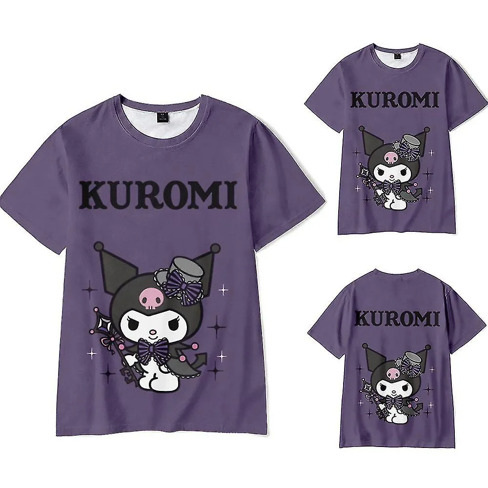 Mujeres Adolescentes Kuromi Anime Impresión Camiseta Manga Corta Cuello Redondo Regalos