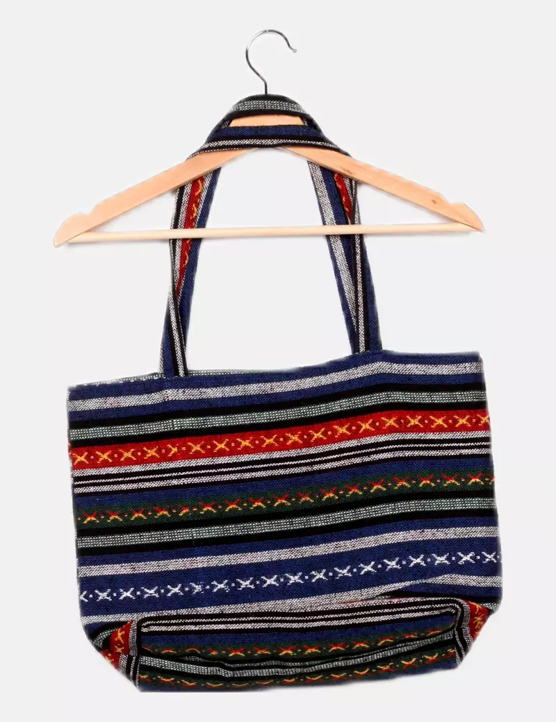 NoName Tote bag multicolor estampado étnico