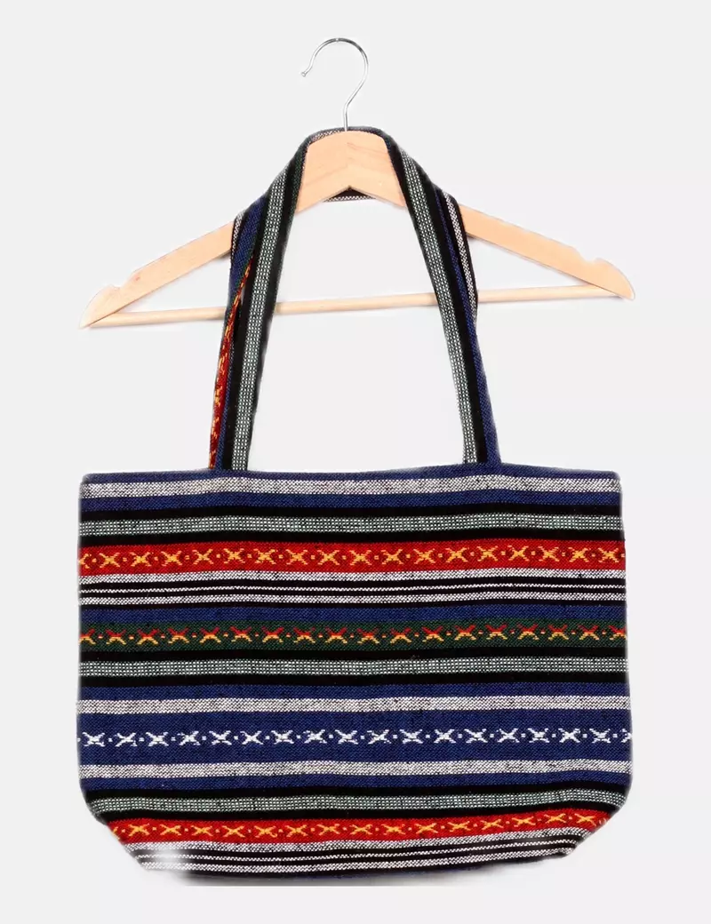 NoName Tote bag multicolor estampado étnico