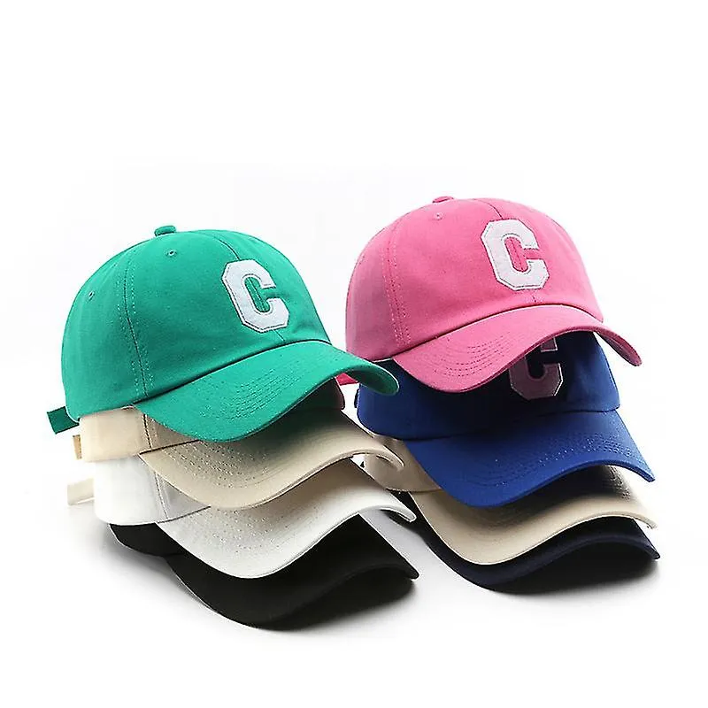 Nueva moda Moda Tetro Big C Carta bordada Gorra pico Al aire libre Protector solar para mujeres Sun Hat Sombrero de béisbol casu