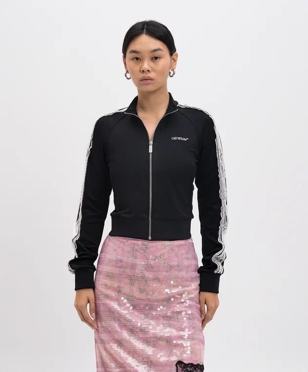 OFFWHITE BLACK SPORTS JACKET WITH LACE