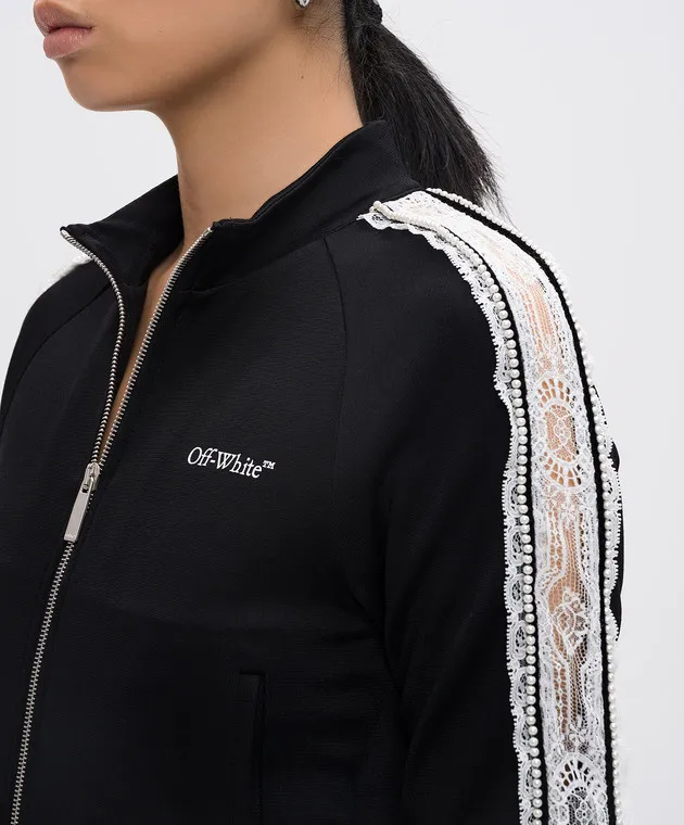 OFFWHITE BLACK SPORTS JACKET WITH LACE