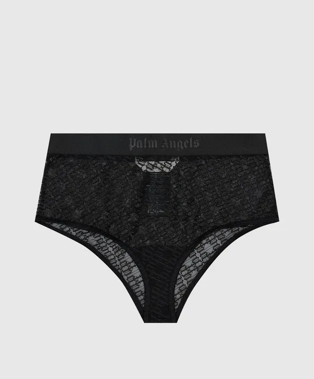 Palm Angels Black brazilian panties with lace