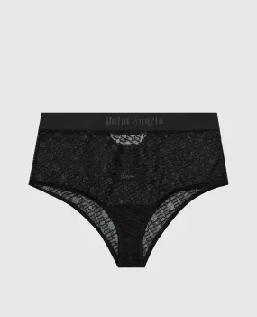 Palm Angels Black brazilian panties with lace