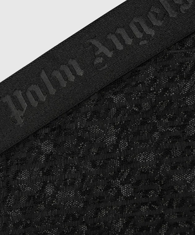 Palm Angels Black brazilian panties with lace