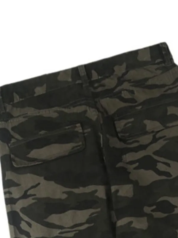 Pantalones cargo sueltos con patchwork de camuflaje para hombre