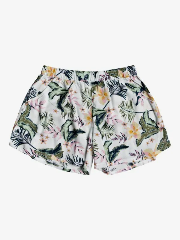 Pantalón corto ROXY short para playa para niña Ho Hey SNOW WHITE RG PRASLIN (wbk9) Ref. ERGNS03087 blanco flores tropical