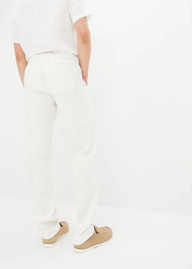 Pantalón de lino Blanco lana