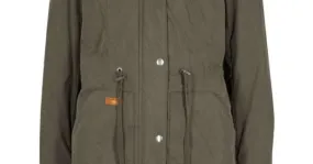 Parka forrada de aceituna para mujer