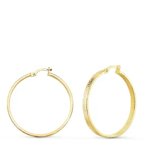 Pendientes Aros Oro 9K 34 mm Greca