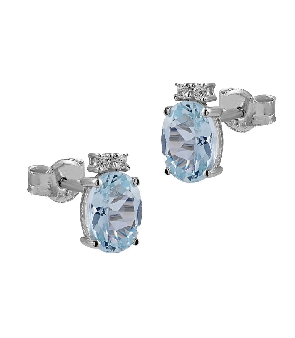 Pendientes Itemporality Lux Oro Blanco Diamantes y Aguamarina - GEA-113-004-UU