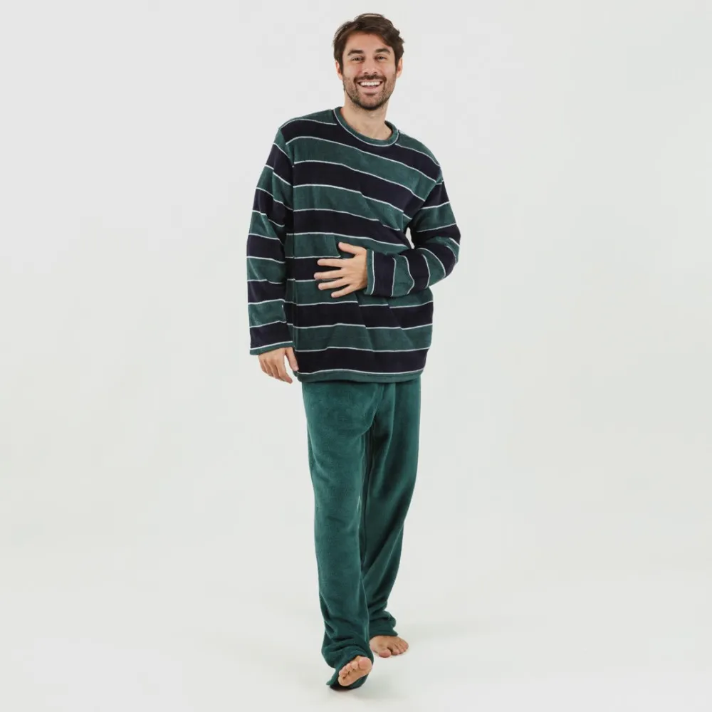 Pijama coral hombre Lorenzo verde