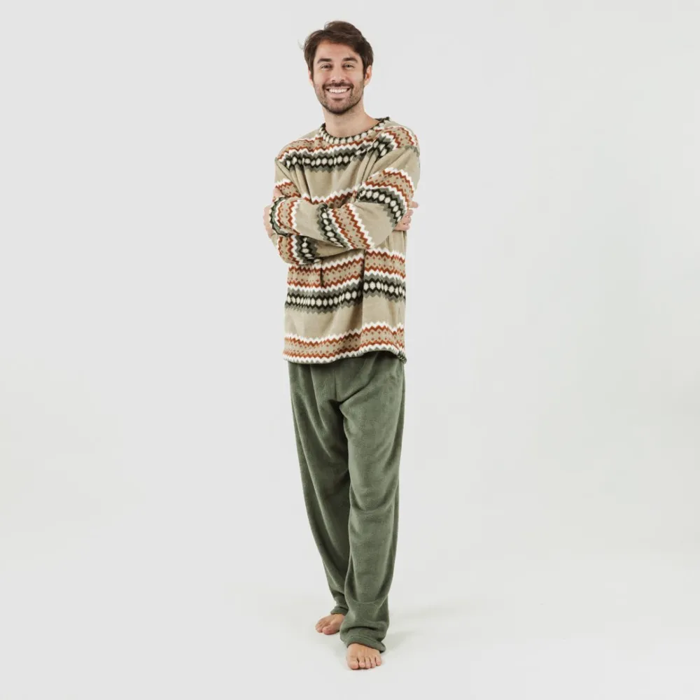 Pijama coral hombre Vaduz verde caceria