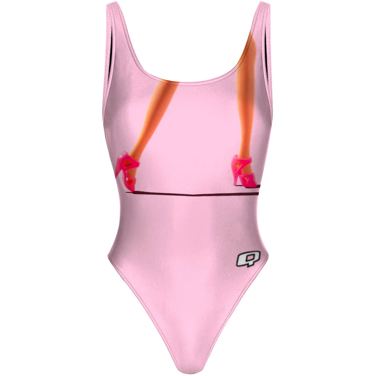 PINK LEGS FOR DAYS  HIGH HIP ONE PIECE SWIMSUIT