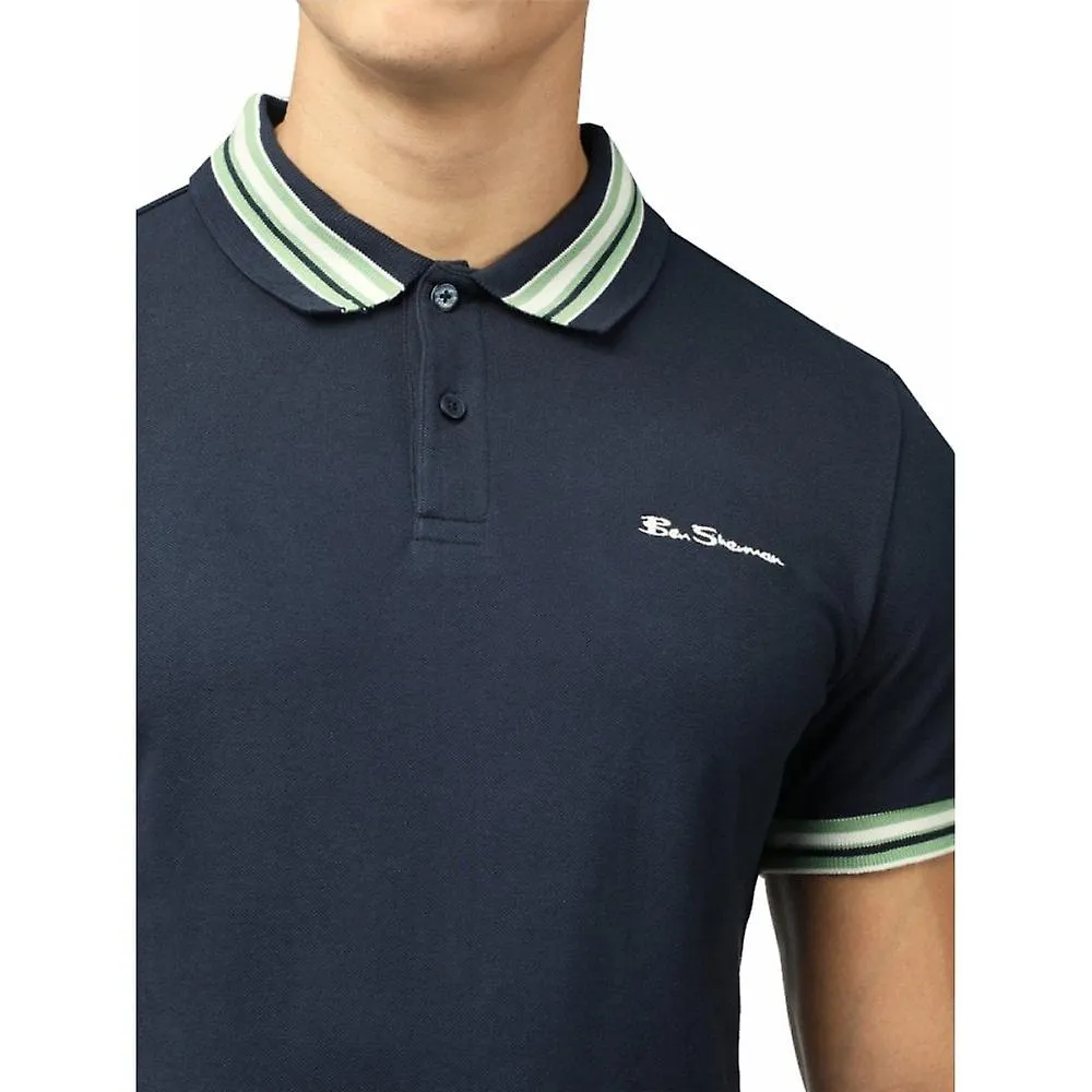 Polo de algodón para hombre BEN SHERMAN Ben Sherman para hombre Big Size House Multi Stripe Collar