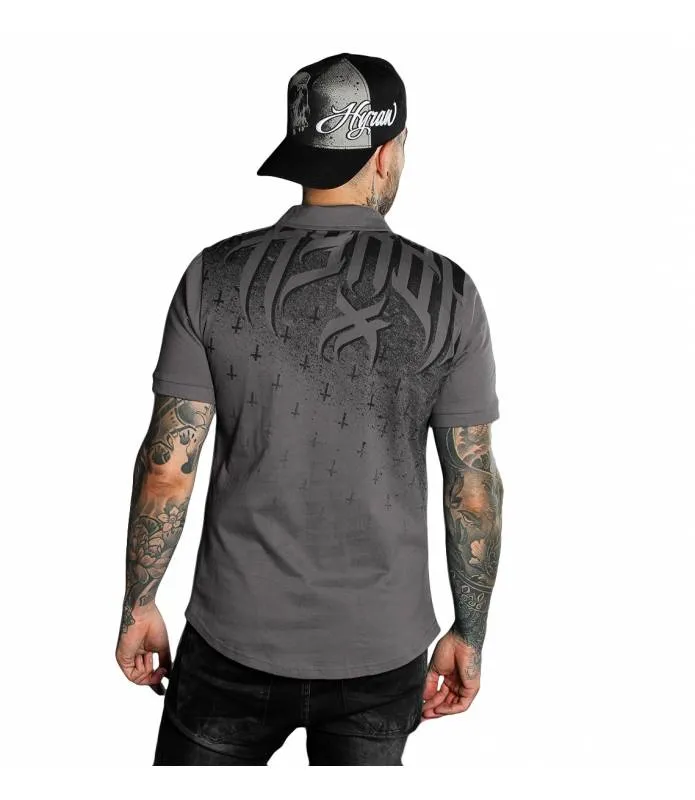 Polo Hombre Grave manga corta gris HYRAW FW22-M23