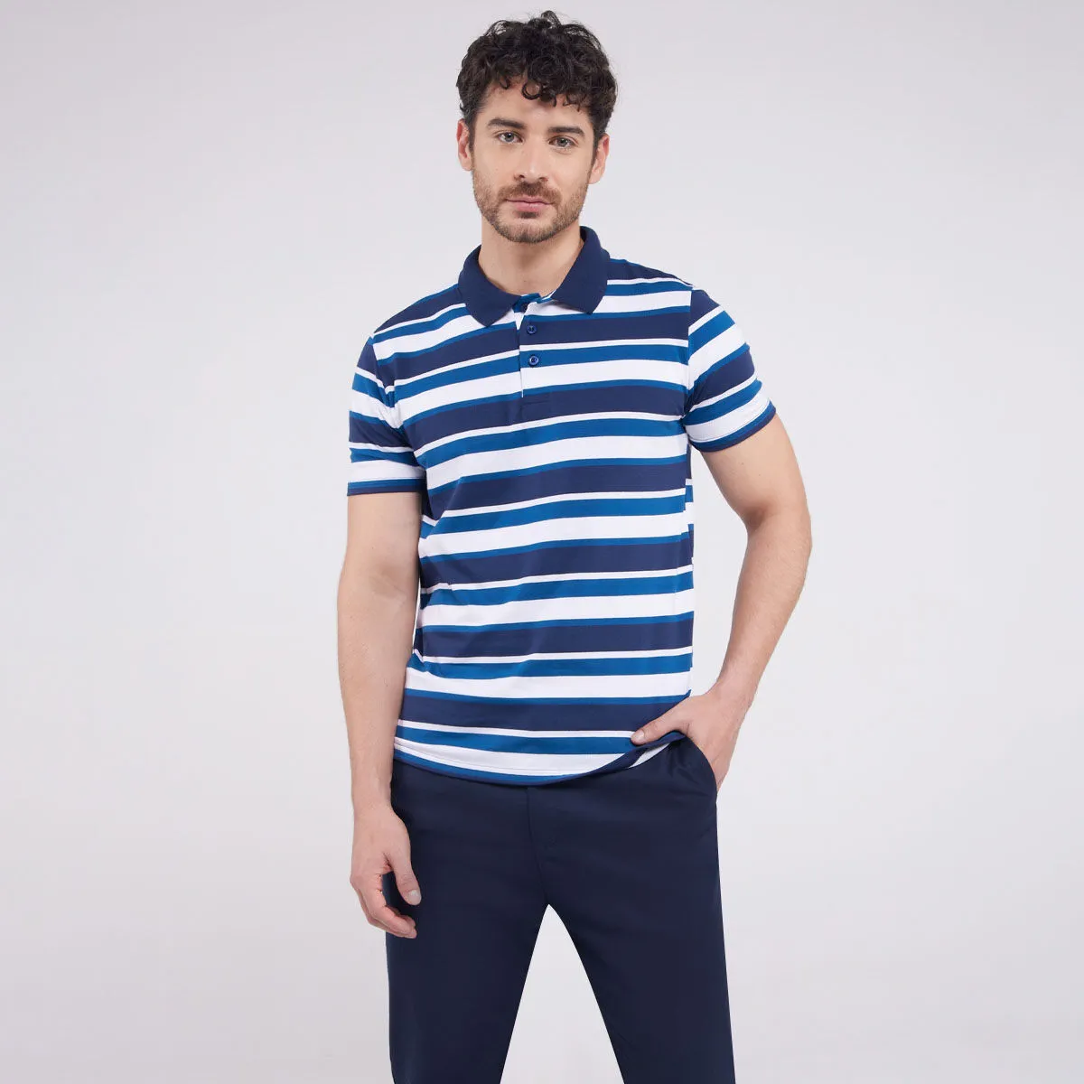 Polo Para Hombre Lineas Horizontales