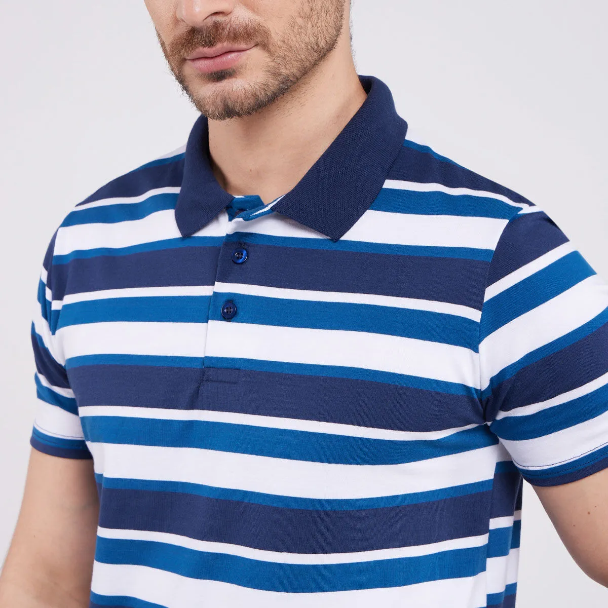 Polo Para Hombre Lineas Horizontales