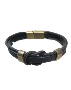 PULSERAS DE CUERO PARA HOMBRE DISEÑO DE NUDO TONO MARRON