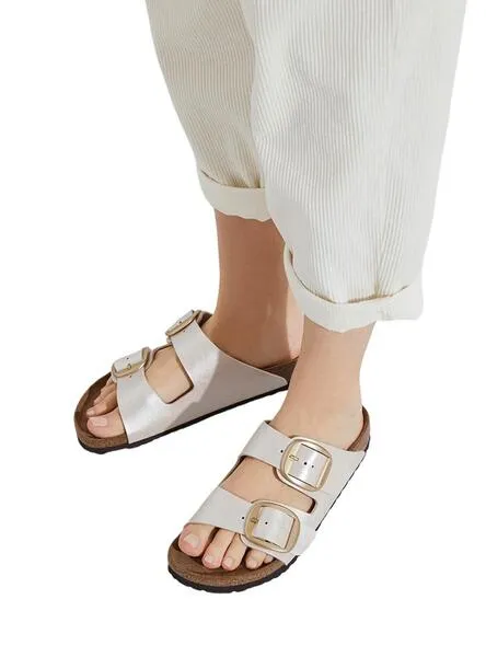 Sandalias Birkenstock Arizona big buckle metalizado para mujer