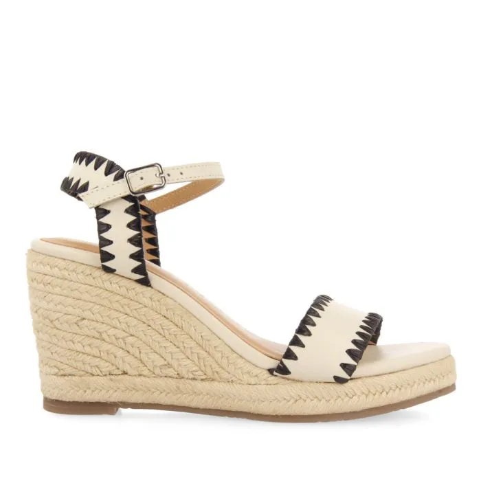 Sandalias de piel GIOSEPPO Meiva con pespuntes y cuña de yute