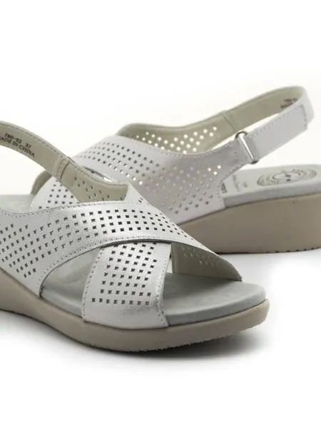 sandalias kangaroos 760 de piel plata para mujer