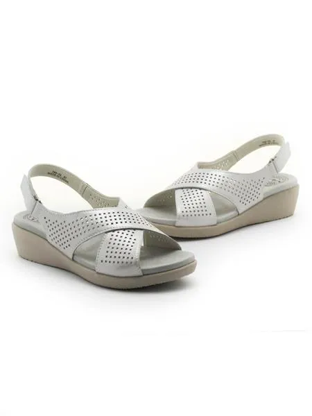 sandalias kangaroos 760 de piel plata para mujer