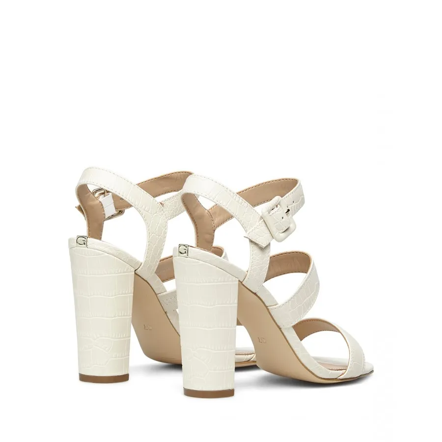 Sandalias Tacon Mujer GUESS FL6MLDPEL03 Cream Cuero Sintético Blanco