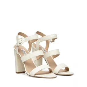 Sandalias Tacon Mujer GUESS FL6MLDPEL03 Cream Cuero Sintético Blanco