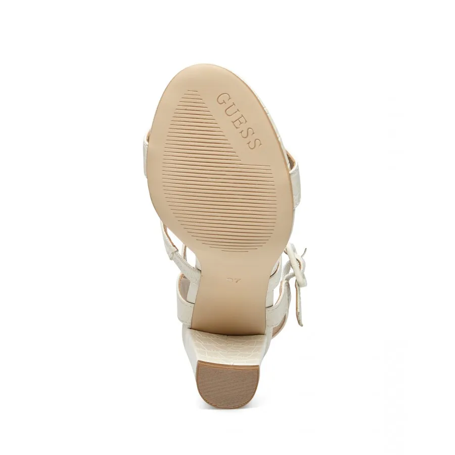 Sandalias Tacon Mujer GUESS FL6MLDPEL03 Cream Cuero Sintético Blanco