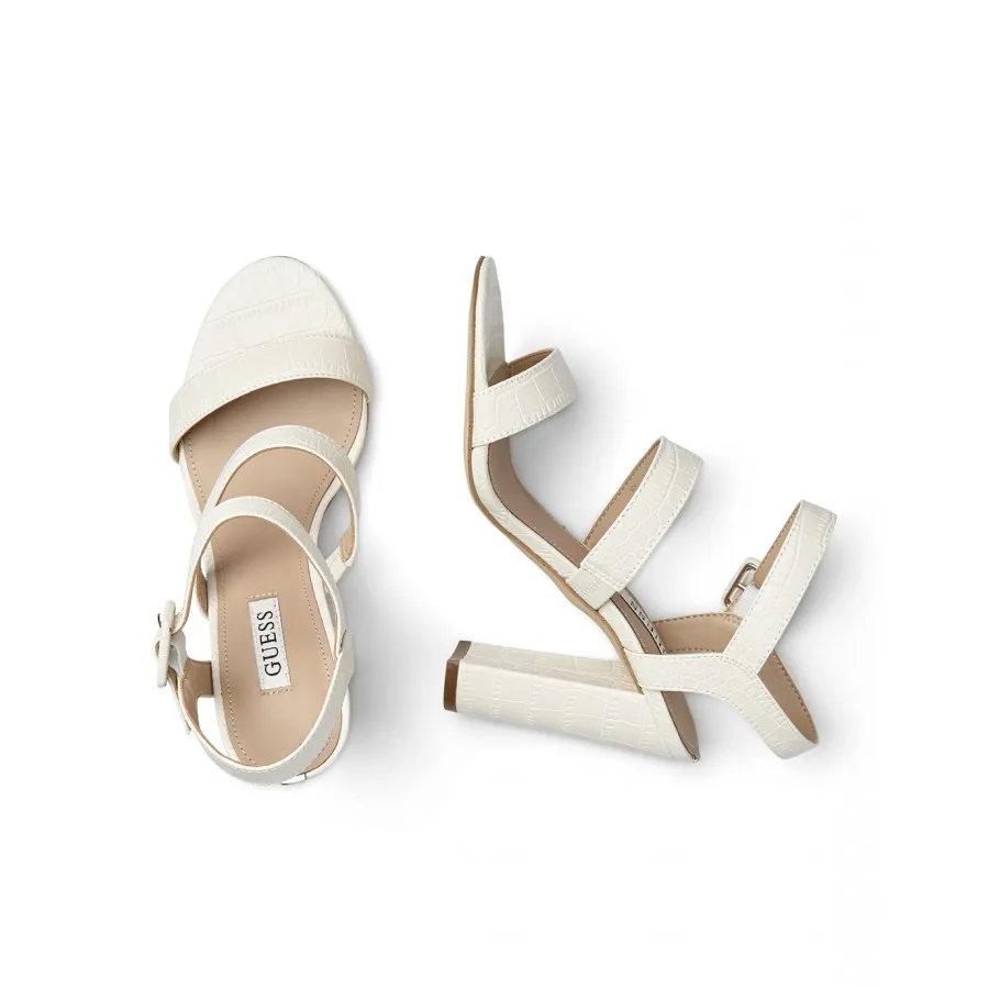 Sandalias Tacon Mujer GUESS FL6MLDPEL03 Cream Cuero Sintético Blanco